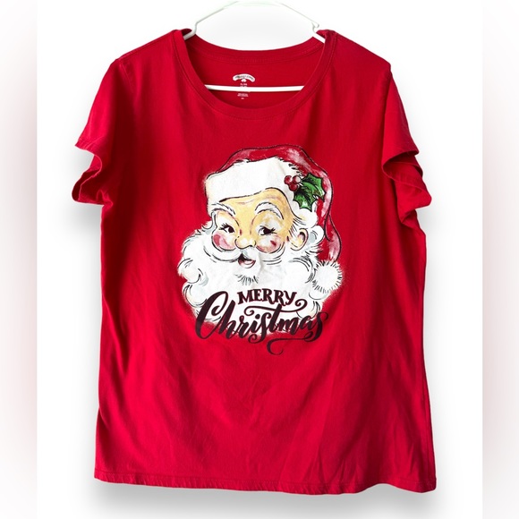 HOLIDAY TIME Santa Character Women Merry Christmas Women TShirt Short Sleeve zXL - Picture 1 of 10
